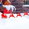 Christmas Santa Claus in Sleigh with Stake Garden Ornament for Courtyard Lawn