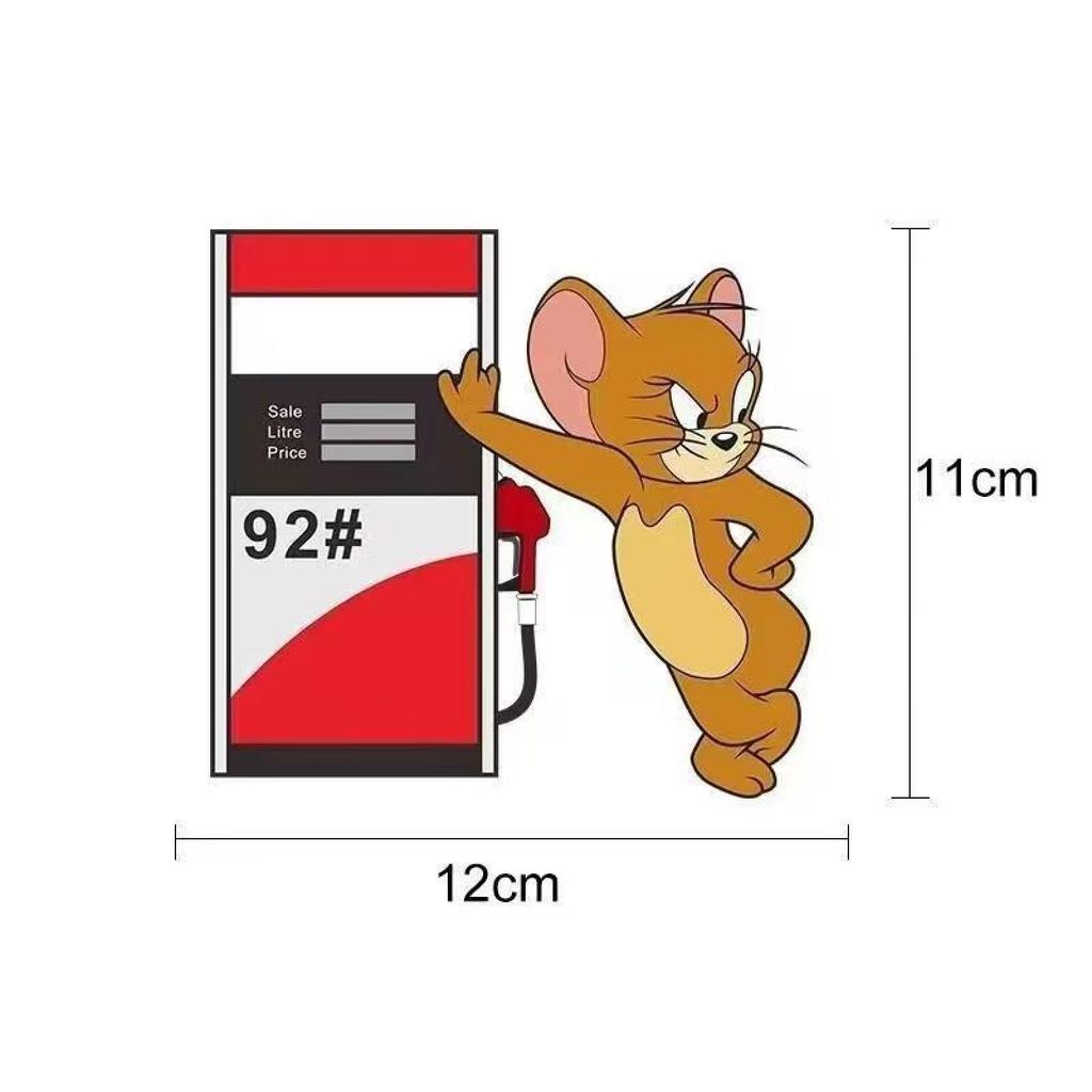 Tom and Jerry Car Cute Car Sticker Car Decoration PVC Waterproof Stylish and Funny for C (2-Piece) Stickers, Set, Stickers, Decals, Students, 2-Piece