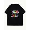 Oversized T-Shirt Black Kinder Garten Mrs Samantha Print For Teachers And School Events