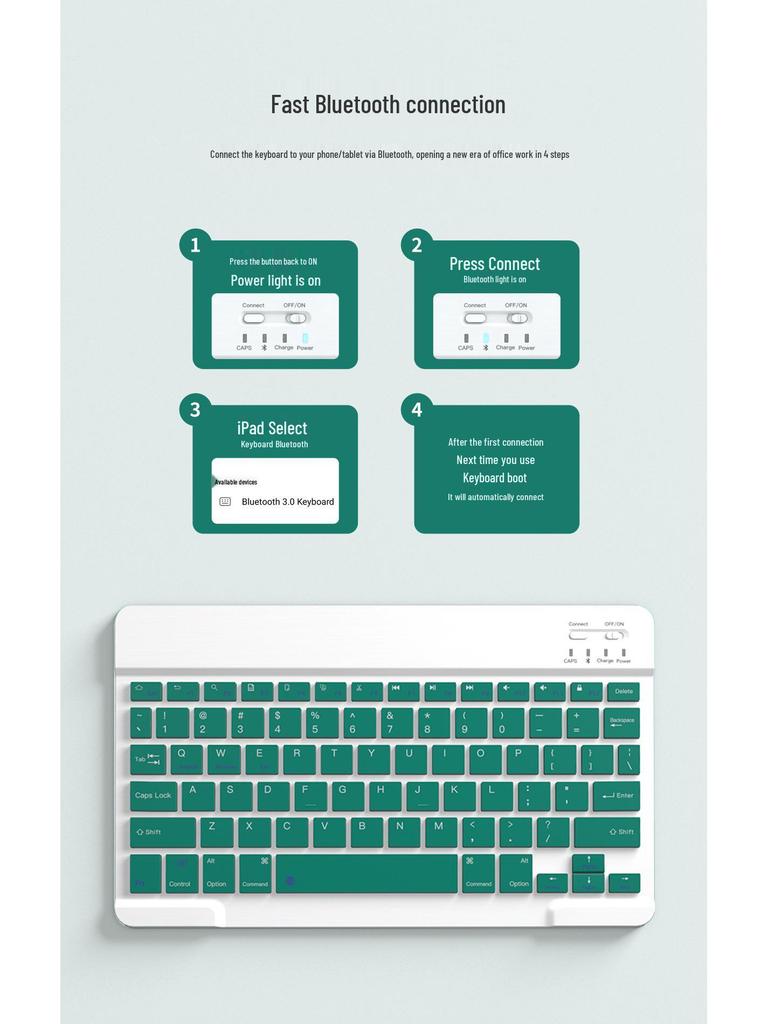Wireless Bluetooth Keyboard and Mouse Set for iPad, Huawei, Honor, Computer, and Phone - Slim and Quiet