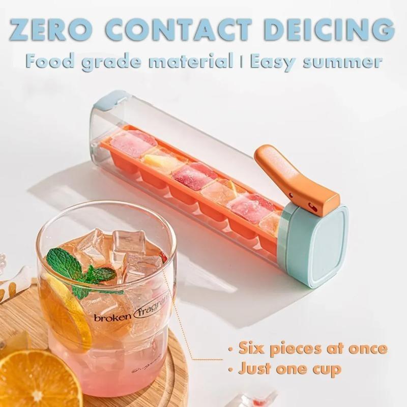 Compact Press Ice Cube Maker Slim Vertical Tray For Small Refrigerators And Single Use