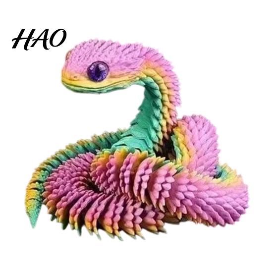 Realistisches PLA-Schlangenmodell 3D-gedrucktes, artikuliertes Spielzeug, Flexible bewegliche Gelenke, Figuren als Belohnung für Kinder im Klassenzimmer, Fidget-Spielzeug für Schreibtischdekoration