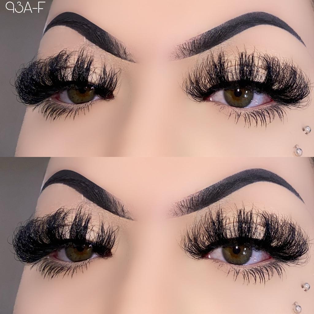 Russian 25MM Fluffy Lashes D Curl Mink Lashes Long Thick Natural False Eyelashes Wholesale Lashes Vendors Makeup Mink Eyelashes