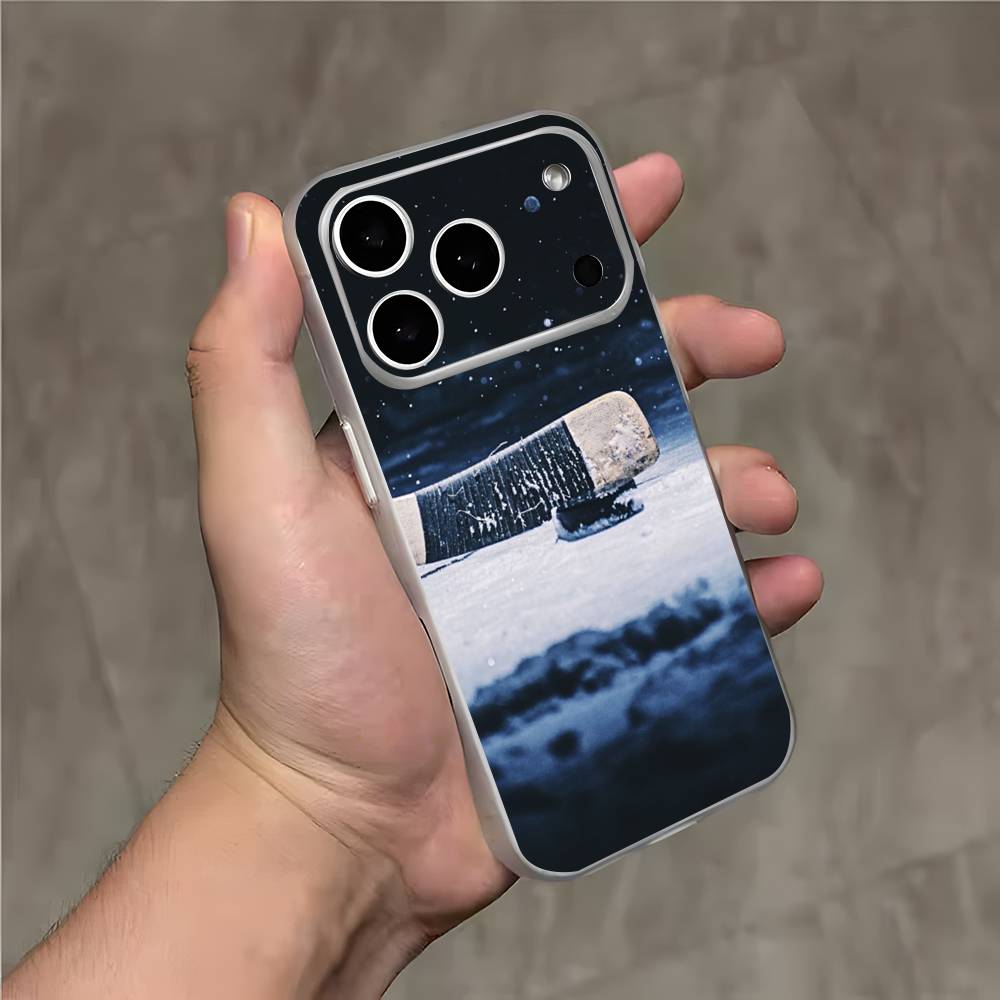 Ice Hockey Rink Puck Phone Case For iPhone 17,16,15,14,13,12,11,Pro,Max,Plus,E,Air,Mini Magnetic Frosted Clear