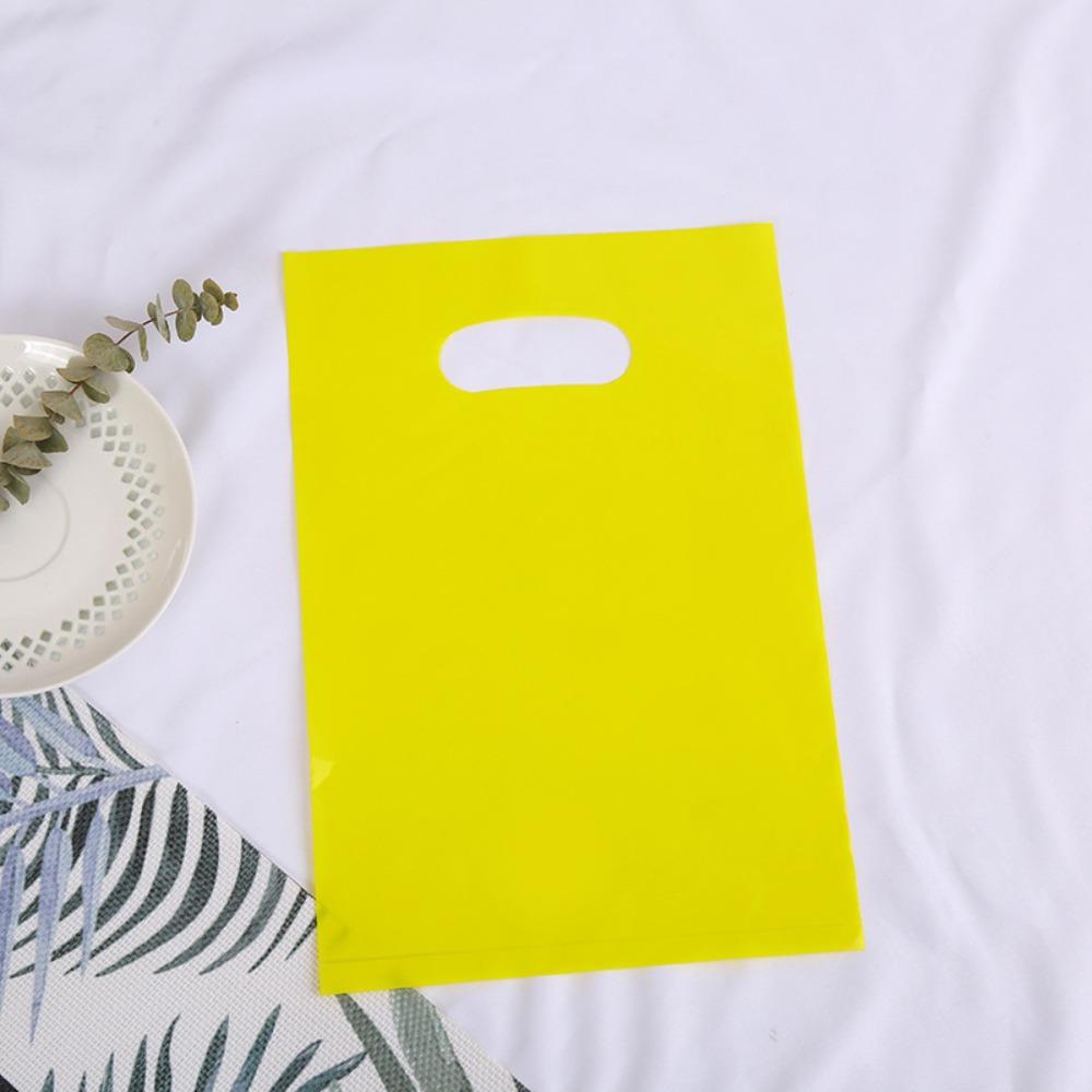 50 PCS Flat Mouth Gift Packaging Bag Reinforced Plastic Carry Case Shopping Bag School Events