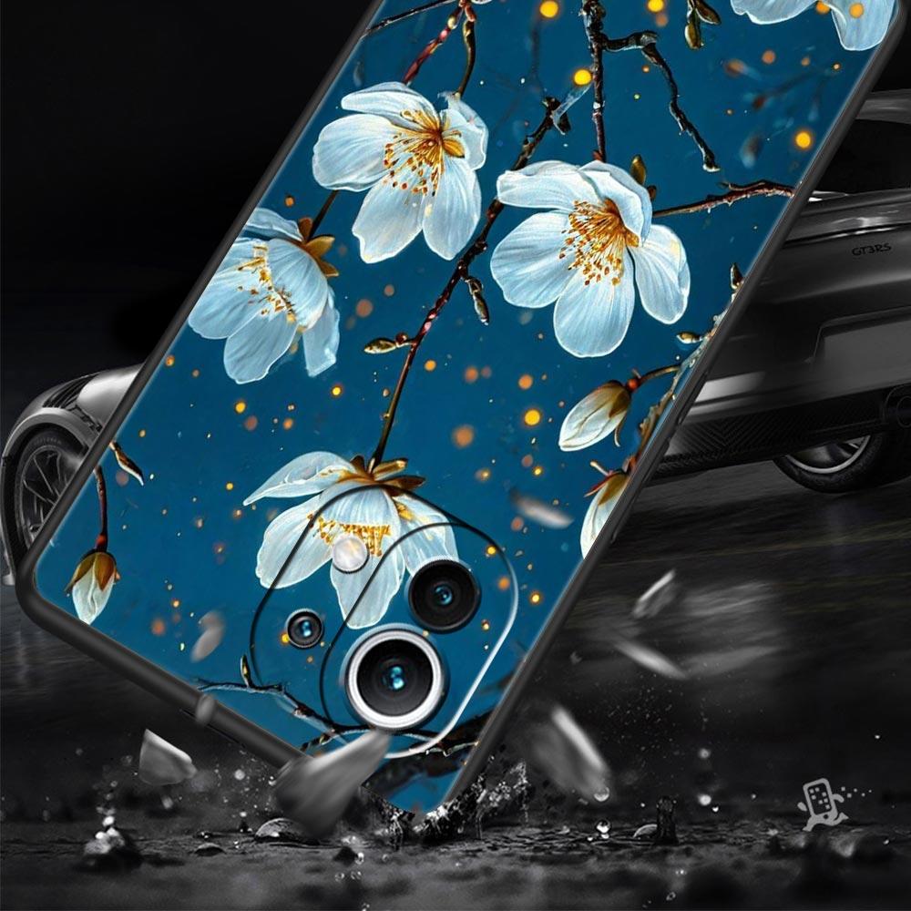 Phone Case For Xiaomi Mi 15 14 13 12 11 Lite 14T 13T 12T 11T Pro Poco X6 X5 X3 Pro F6 F5 F4 Oil Painting Of Flowers Black Cover