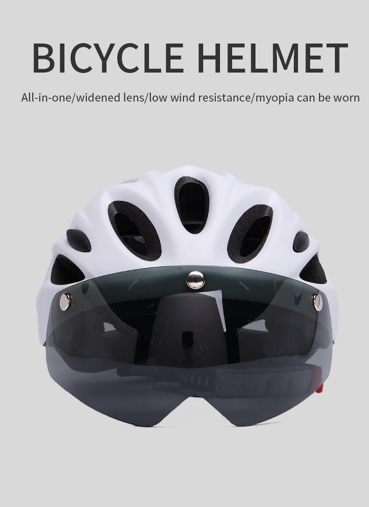 Roselle White PC+EPS Lightweight Adjustable Bicycle Helmet with Removable Sun Visor for Adult Outdoor Bike Riding Protection