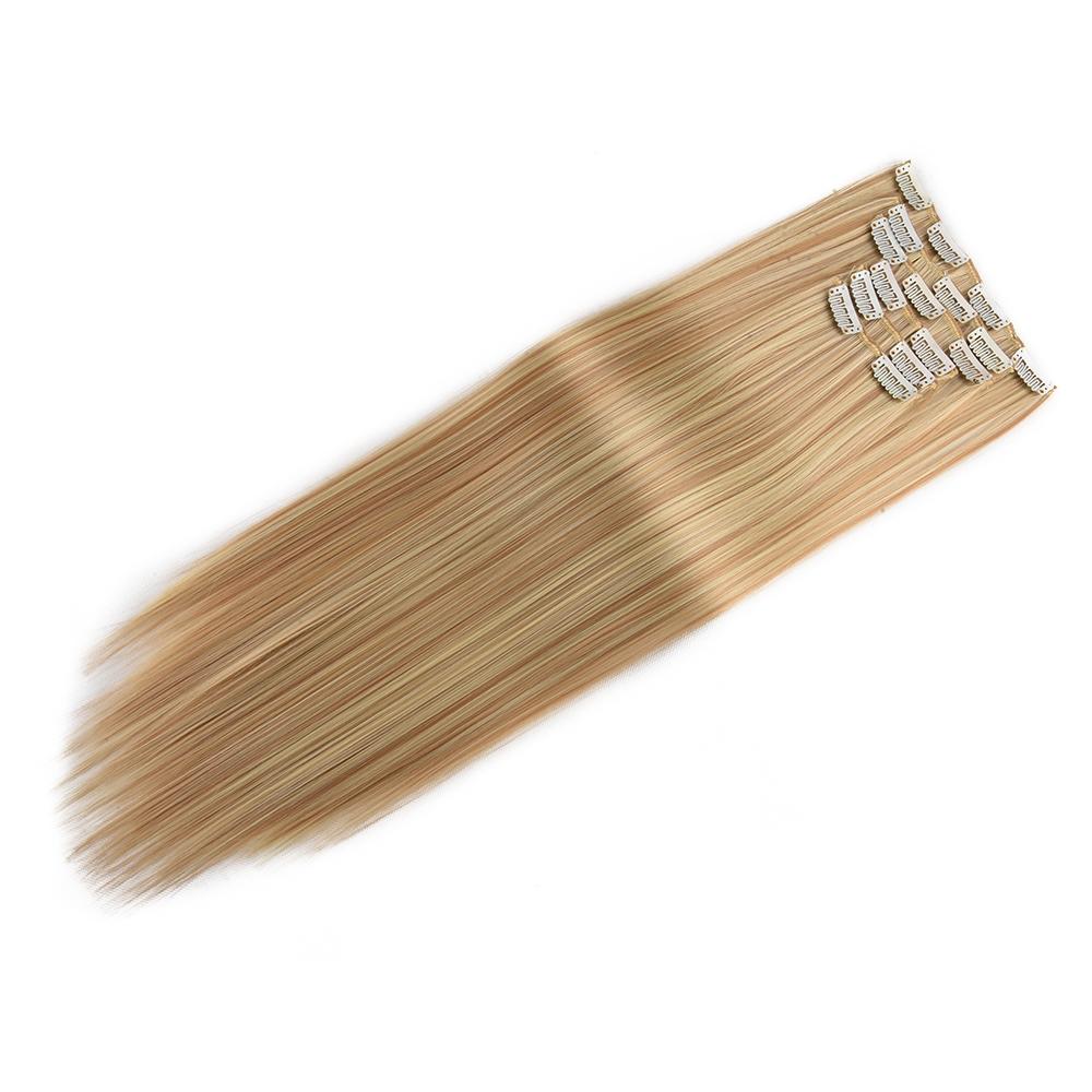 6Pcs/Set Clip-in Hair Extensions Long Straight Hair for Full Head Synthetic Hairpiec for Women Ladies