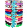 12pcs Friendship Bracelets Beaded Bracelets Heishi Bracelet Cute Bracelets Stack Vinyl Clay Disc Bead Surfer Stretch Summer Beach Bracelets For Women