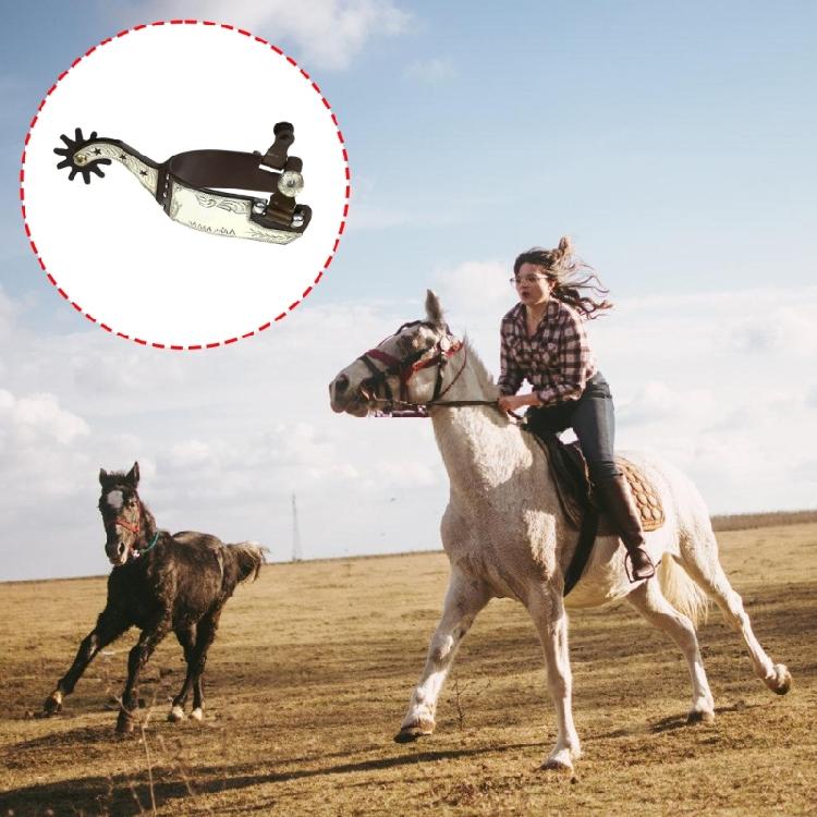 Low Carbon Steel Horse Spur Horse Boot Spur Replacement Western Cowboy Horse Spur Decoration for Equestrians Training