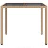 Garden Table Beige 90 x 90 x 75 cm Poly Rattan