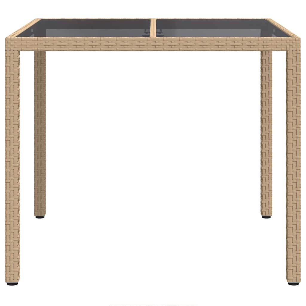Garden Table Beige 90 x 90 x 75 cm Poly Rattan