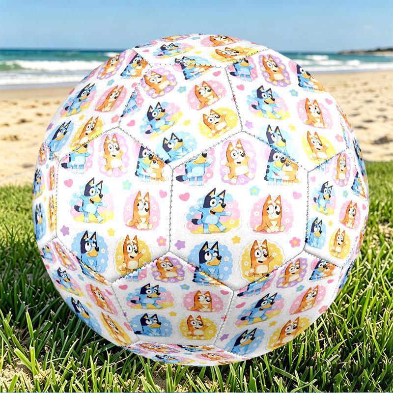 Bluey Print Size 5 Soccer Ball, PU Wear Resistant Football for Match Training and Daily Practice, Birthday Gift for Soccer Fans