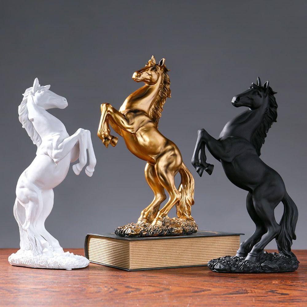 Modern Horse Ornament Handicraft Miniatures Figurine Nordic Style Cool Horse Statue  Gift