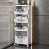 Foldable Laundry Basket Bathroom Multi-layer Clothes Storage Basket Household Storage Shelf Fruit Shelf Rolling Utility Cart