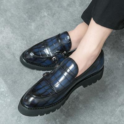Fashion British Style New Double Button Men's Loafers Thick Soled Round Toe Oxford Shoes Formal Business Versatile Casual Driving Shoes