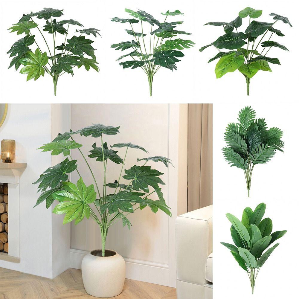 18 Leaves Simulation Plant Palm Tree Faux Greenery Leaves Creative Artificial Plant Leaves  Gift