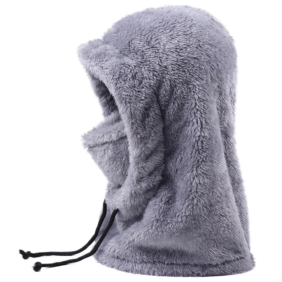 Hot-selling warm one-piece hats men and women autumn and winter plush soft cold-proof scarf integrated cycling pullover hat