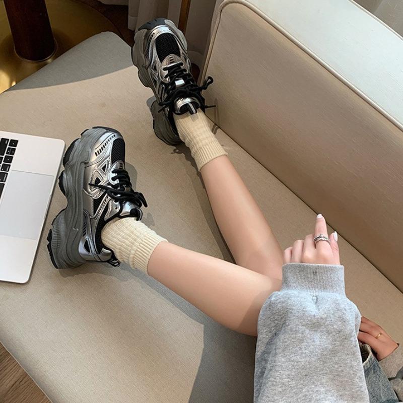 Luxury Women's Platform Sneakers Mesh Breathable Height-enhancing Casual Shoes Versatile Fashion Women's Fitness Vulcanized Shoe