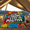 1pc Stay Strong Positive Poster Outdoor Flannel Blanket Soft All Season Polyester Throw , Perfect for Picnics & Travel , Picnic Accessory