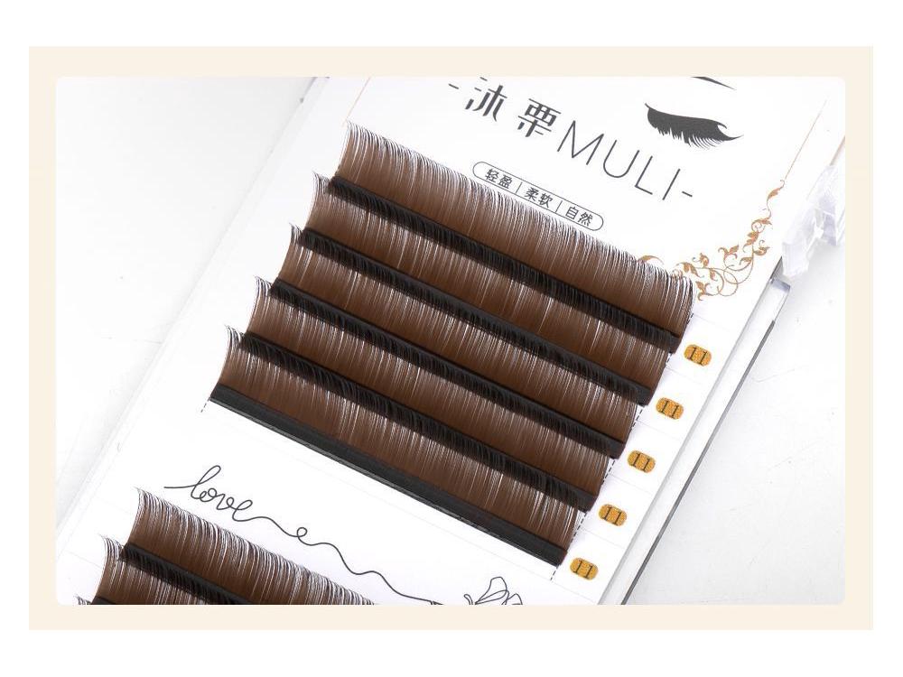 0.05 Caramel Brown Fox-like Eyelash Extensions - Matte, Soft, No-Root Shedding, Chinese-Style, Salon-Quality Camellia Lash
