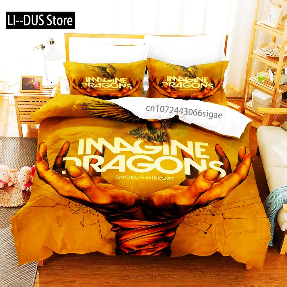 2024 Imagine Dragons Single Double 3D Printed Bedding Set For Boys Bedroom Queen King Size Quilt Cover Pillowcase