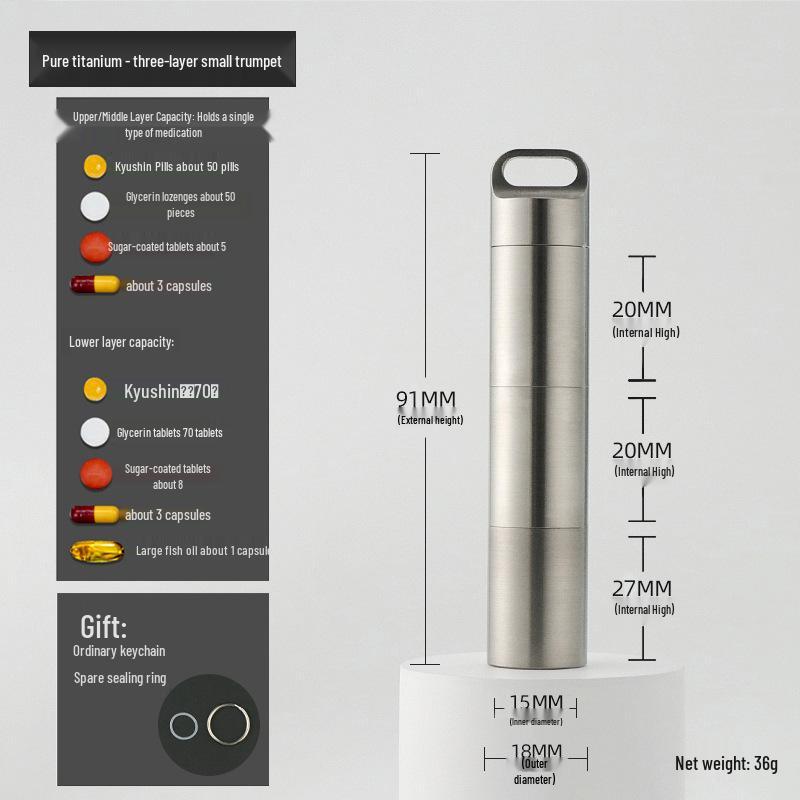 Wasserdichte Mini-Pillendose aus Edelstahl - Tragbarer, feuchtigkeitsdichter Reise-Medikamentenbehälter