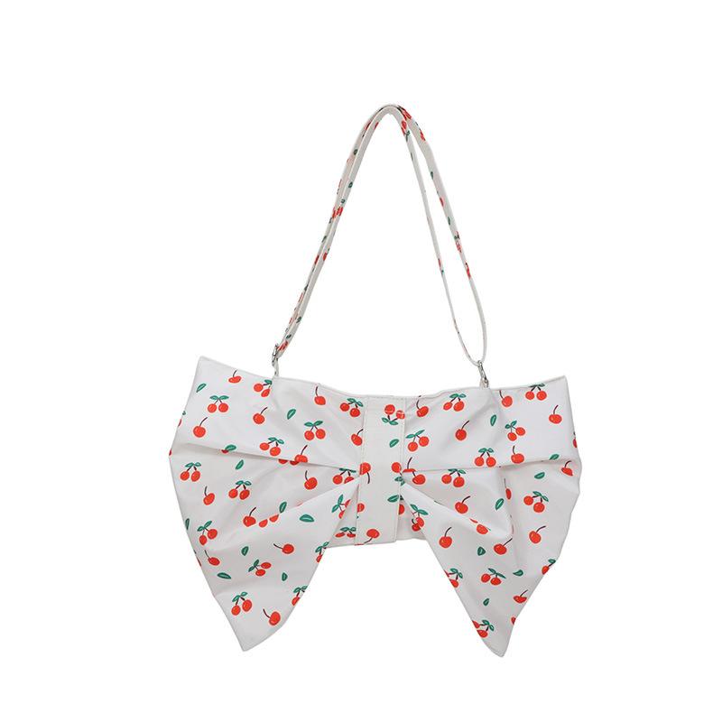 Cute Cherry Underarm Bag Summer New 2025 Fresh Literary Versatile Shoulder Bag Personalized Bow Messenger Bag