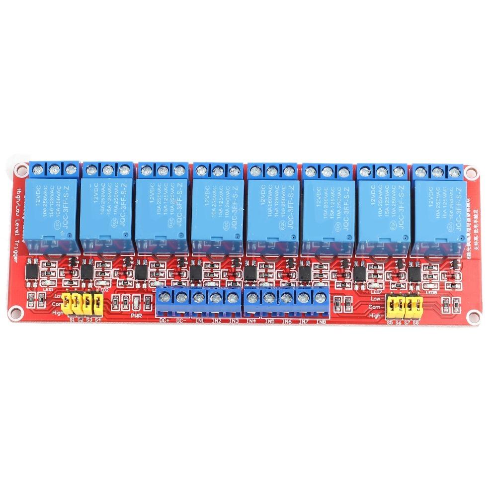 

Control Module DC 12V Relay 8‑Channel High and Low Level Trigger Trigger Module Relay Module Board DIY Applications 8CH 12V