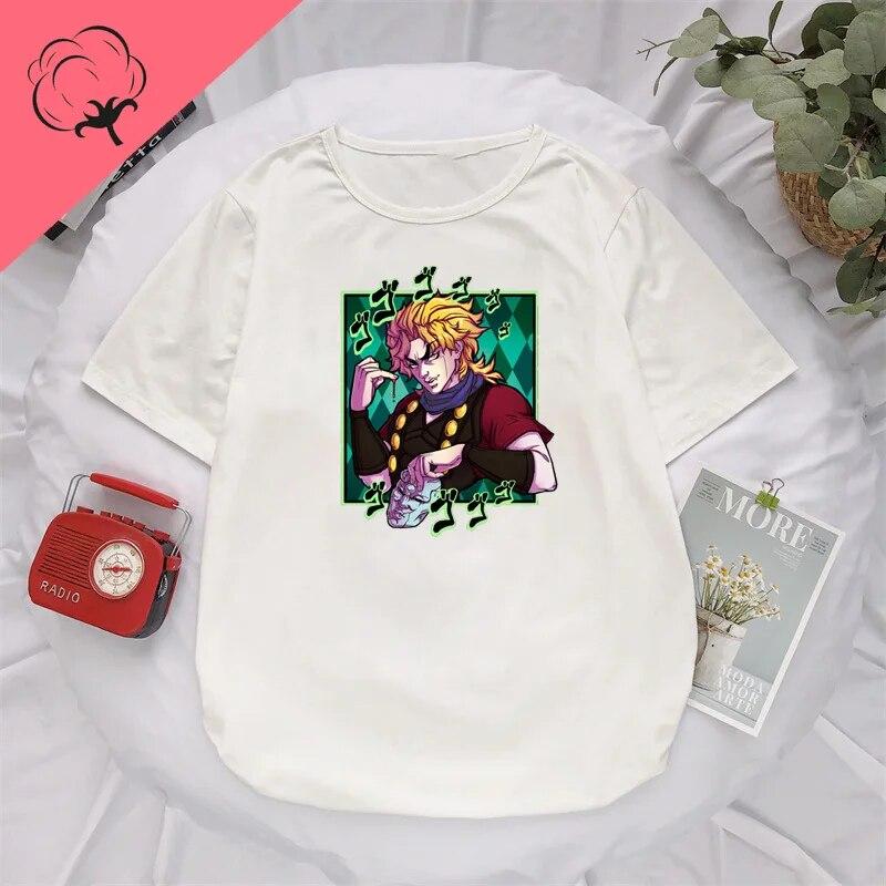 Kawaii Clothes Jojo Bizarre Adventure T Shirt Unisex Anime Tops Harajuku Unisexga Streetwear Unisex Casual Tee Ropa Hombre Masculinas