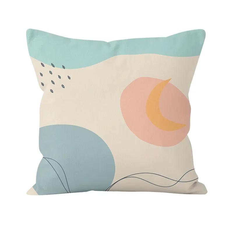 Small Fresh Sketch Line Art Print Pattern Cushion Cover Home Living Room Sofa Bedroom Decoration Throw Pillow