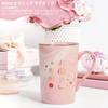 Livole Day Birthday Gift for Respect for the Aged Day Ceramic Mug with Stylish Large Capacity Coffee Funny Dishwasher Heat and Cold Pink Marble