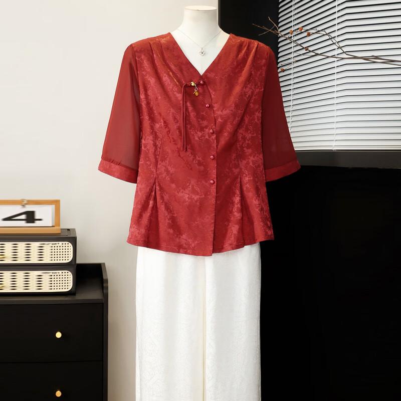 New Chinese Style Summer Shirt for Middle-aged Women