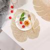 6/4 Stück Blattform Tischsets PVC Hohl Unregelmäßige Linie Tischset Esstisch Dekoration Pad Abendessen Ausgeschnitten Aufhängbar Gold Tischset