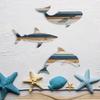 3 Pcs Wooden Fish Wall Decor Rustic Whale Shark Dolphin Beach Coastal Wall Art Nautical Wall Hanging Sculpture for Bathroom Lake House Decor