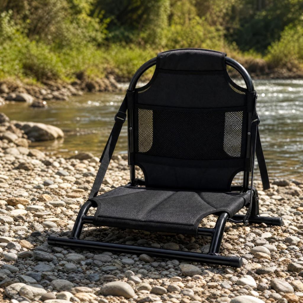 Sedile per Kayak Tipo Sedia con Tasca Portaoggetti Telaio in Alluminio Supportato