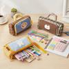 Color Block Pattern Student Stationery Box Creative Design Pencil Case  Kids Gifts