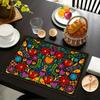 4Pcs Mexican Traditional Pattern Boho Mandala Placemats Rectangular Floral Dining Mats  Festival