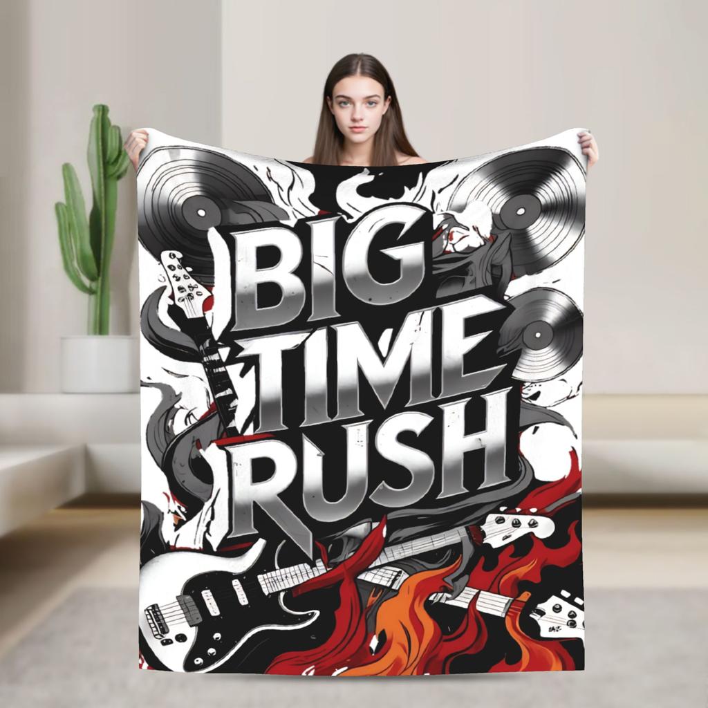 Big Time Rush Band Flannel Blanket Winter Super Soft Throw Blanket for Girls Boys Outdoor Funny Bedspread Sofa Bed Cover