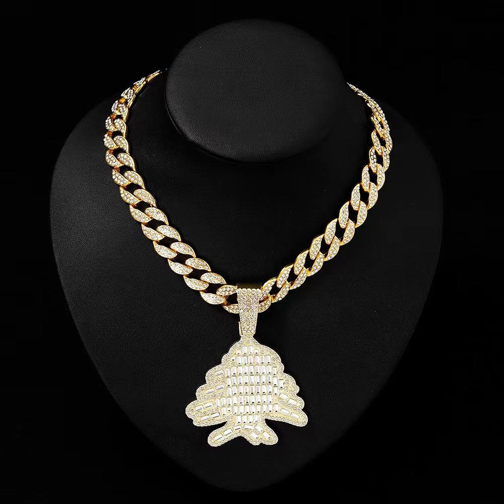 Cross-border Hip Hop Diamond Christmas Tree Pendant for Men