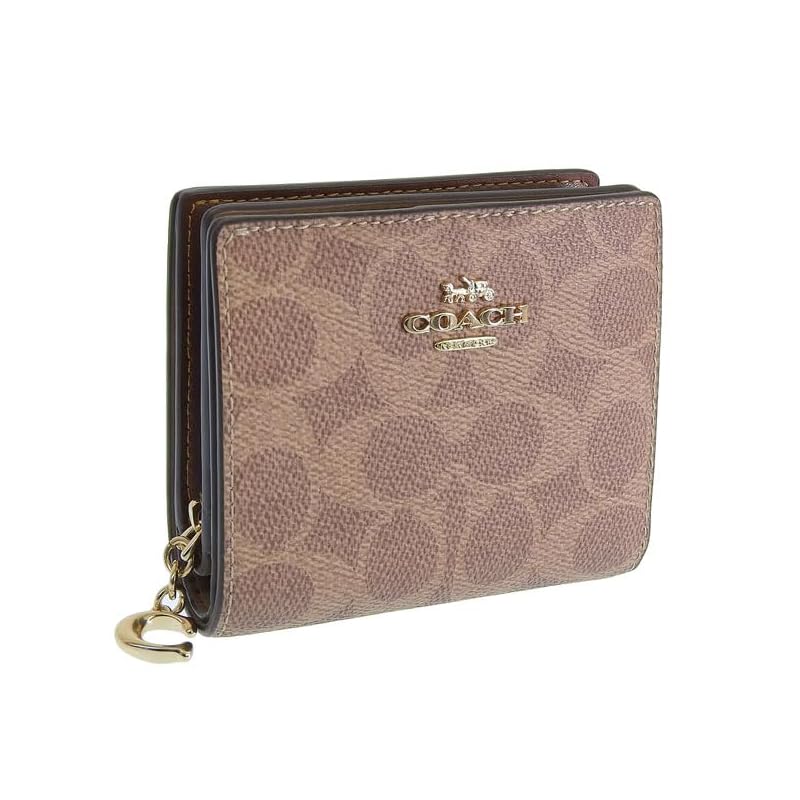 

[coach] wallet ladies bifold folding wallet compact outlet brand snap wallet signature canvas CW789 (TAN/BROWN/Brown) [product]