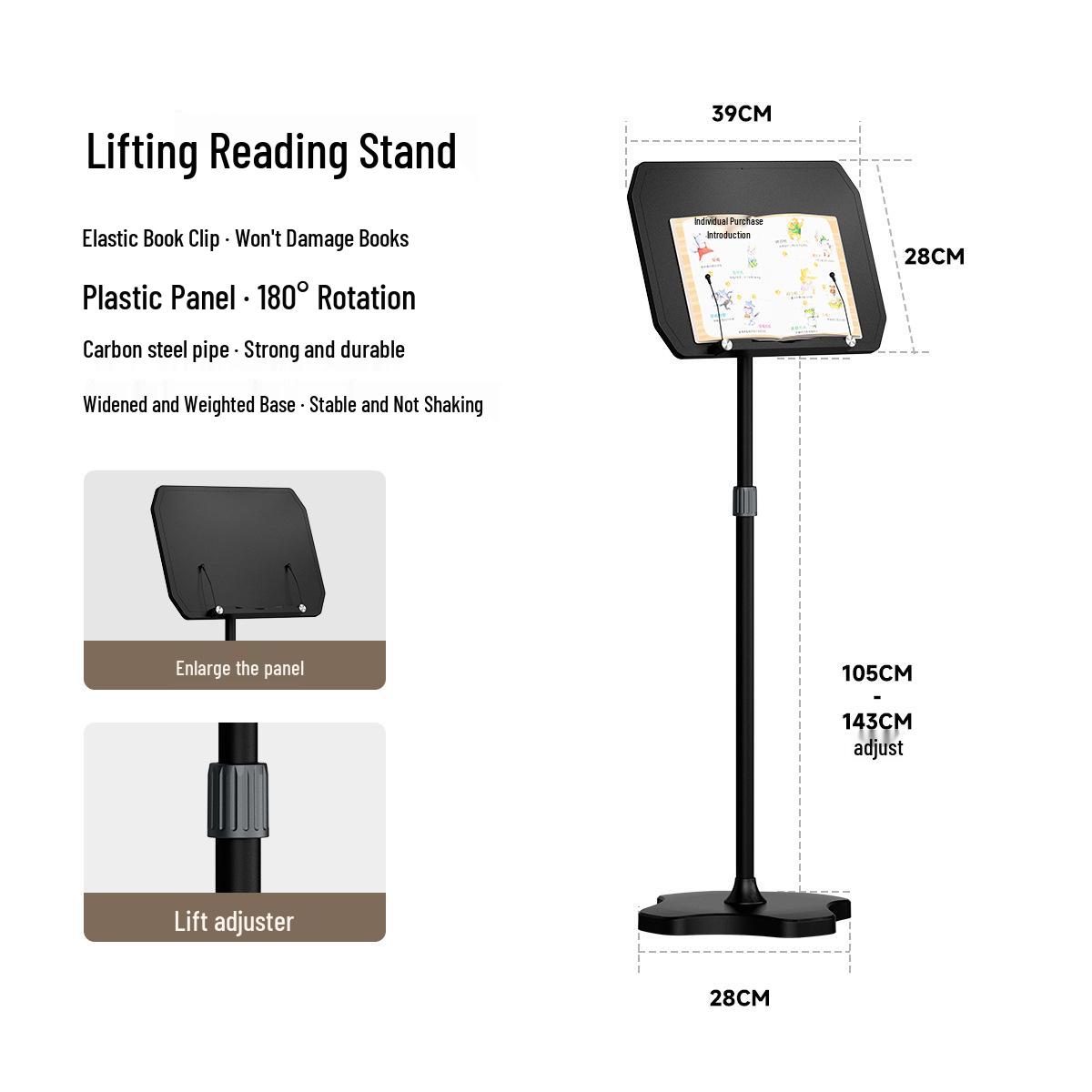 

Adjustable Foldable Music Stand & Bookshelf for Kids and Adults - Portable Anti-Hunching Reading Support