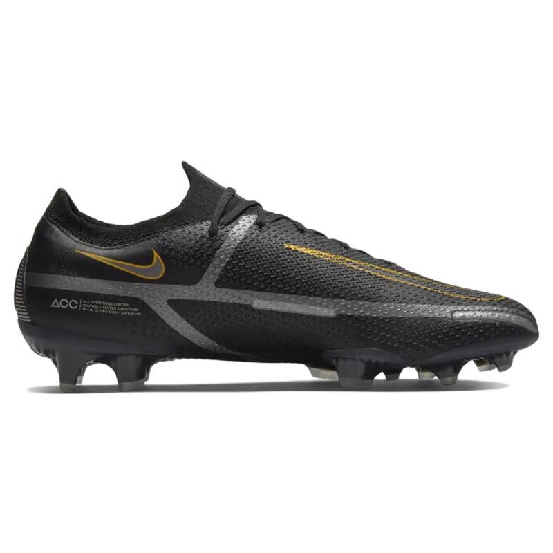 Nike Phantom GT2 Elite FG Black Metallic Gold Men Sneakers Metallic-Silver Metallic-Dark-Grey CZ9890-007