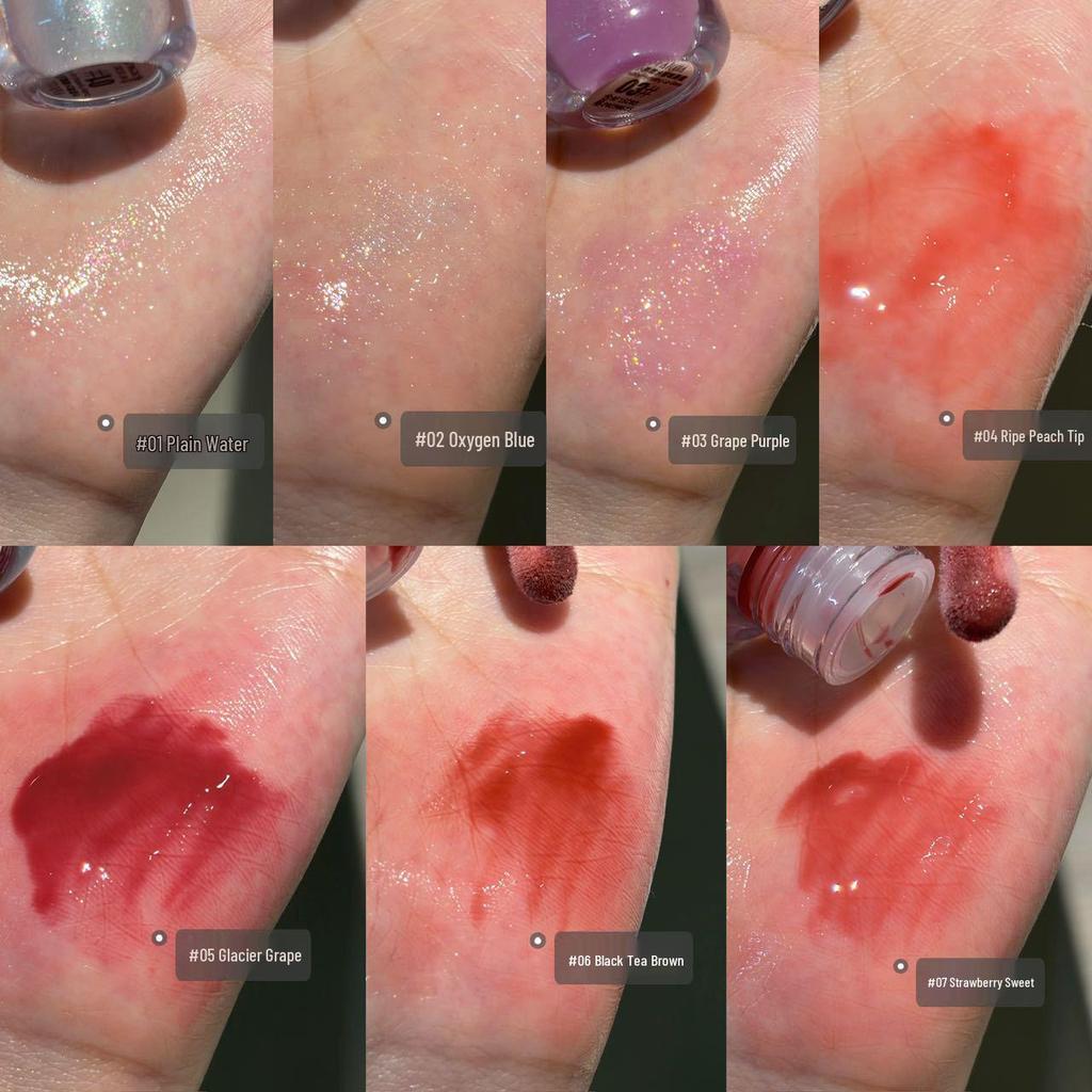 FAICCIA Clear Hydrating Glass Lips Lip Gloss - Silver Cap, Chubby, Watery Mirror Finish, Fine Shimmer, Translucent Faux Nude