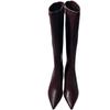 Elegant High Heels Women's 2025 New Fashion Pointed Slim Heels Knee High Boots with Side Zipper Temperament Long Tube Boots
