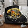1pc Hogwarts Crest Blanket Lightweight Flannel Throw For Sofa, Bed, Travel, Camping, Livingroom, Office, Couch, Chair, And Bed