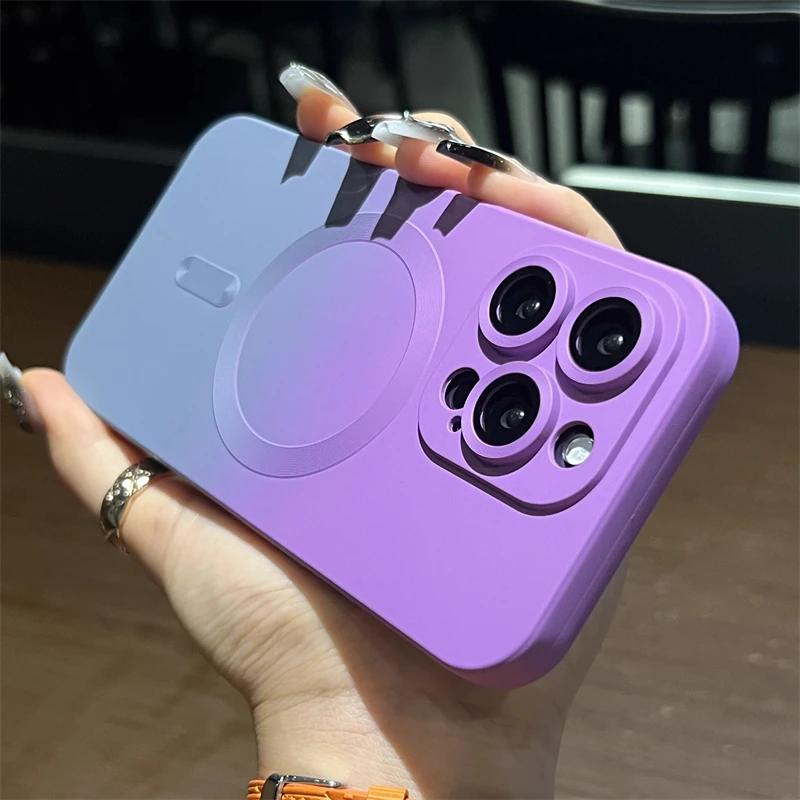 

Роскошный градиентный цвет для чехла Magsafe Wireless Charging Case для iPhone 15 16 14 13 12 11 Pro Max Plus Мягкий силиконовый магнитный чехол For iphone16Promax