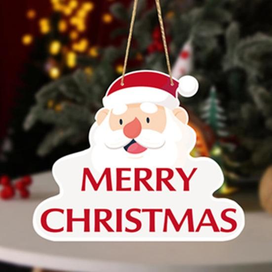 Christmas Door Hanging Claus Festive Sign Vibrant Color Santa Pattern Holiday Decoration Easy To Hang