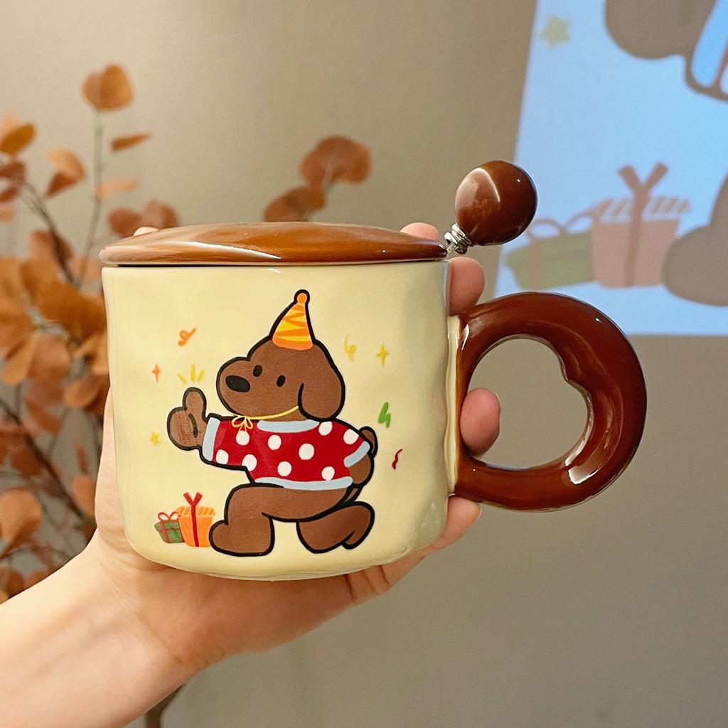 Graduation Gift Souvenir Girl Ceramic Mug Puppy Water Cup Practical Coffee Cup Birthday Gift