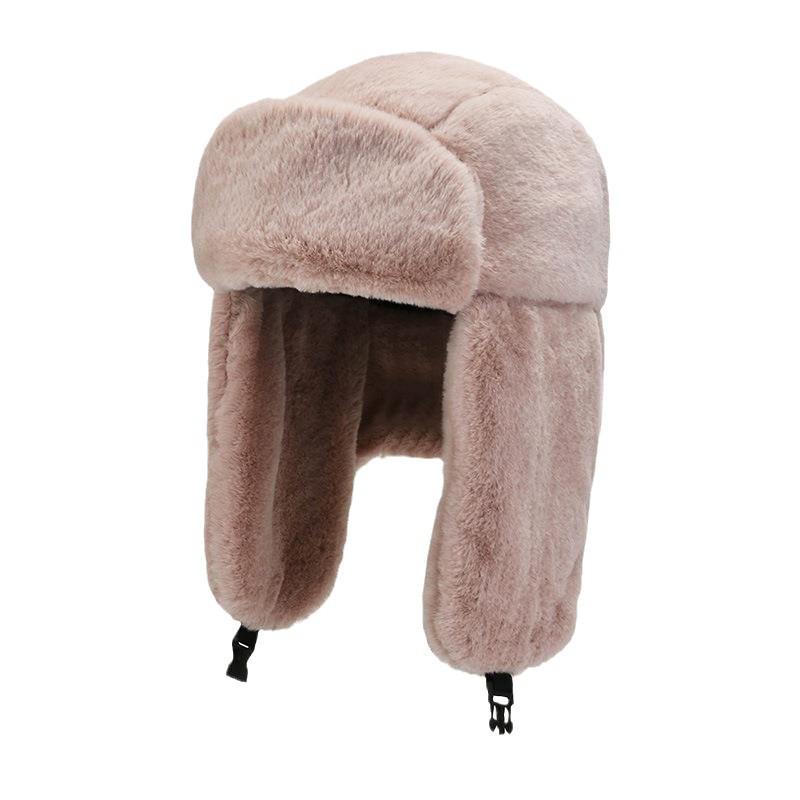 Women's Winter Fashion Lei Feng Hat – Warm, Windproof Faux Rabbit Fur with Face & Ear Protection for Cycling